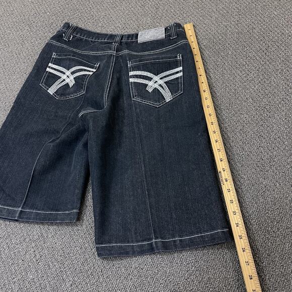 Raw Blue Shorts Mens Size 32 Denim Y2K Hiphop Baggy - Picture 10 of 13
